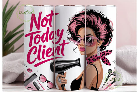 Hairdresser Girl Boss 20oz Tumbler Wrap Sublimation PixelChick 