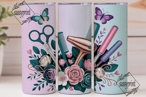 Hairdresser Salon Floral 20oz Tumbler Sublimation sassyprint 