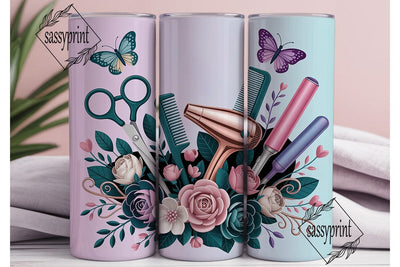 Hairdresser Salon Floral 20oz Tumbler Sublimation sassyprint 