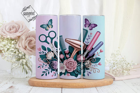 Hairdresser Salon Floral 20oz Tumbler Sublimation sassyprint 