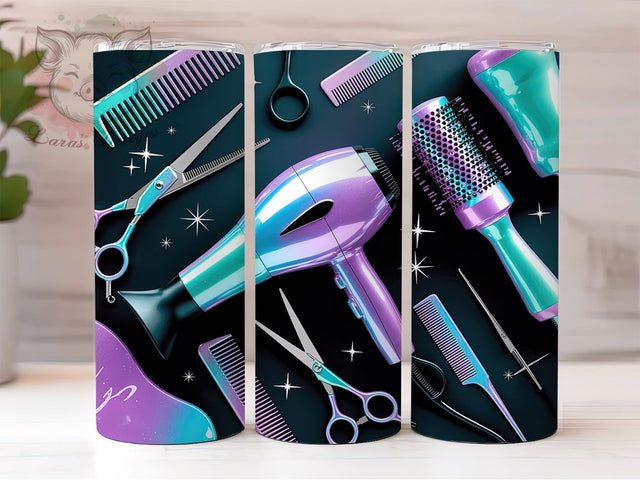 Hairdresser Salon Tools Gift Tumbler, Hairdresser Gift Wrap, 20Oz Sublimation Design, Hairstylist Drinkware, Barber Shop Tumbler, Cosmetology Cup Design, Salon Worker Gift Idea Sublimation Lara' s Designs 