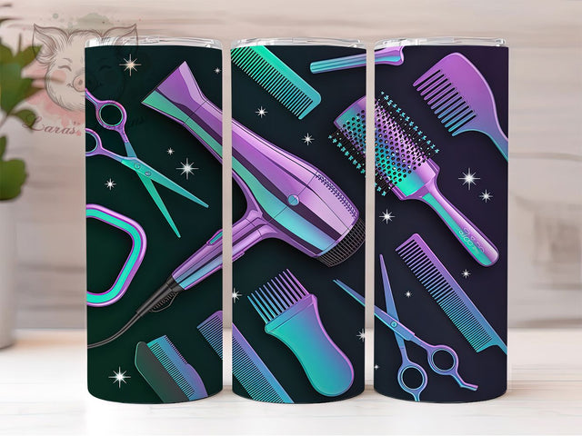 Hairdresser Salon Tools Gift Tumbler, Hairdresser Gift Wrap, 20Oz Sublimation Design, Hairstylist Drinkware, Barber Shop Tumbler, Cosmetology Cup Design, Salon Worker Gift Idea Sublimation Lara' s Designs 