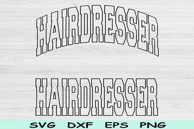 Hairdresser Svg Dxf Cut Files, Hairdresser Png, Cosmetology Svg Files For Cricut, Beauty School Wave Block Text Sublimation Digital Designs SVG TiffsCraftyCreations 