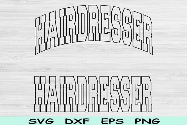 Hairdresser Svg Dxf Cut Files, Hairdresser Png, Cosmetology Svg Files For Cricut, Beauty School Wave Block Text Sublimation Digital Designs SVG TiffsCraftyCreations 