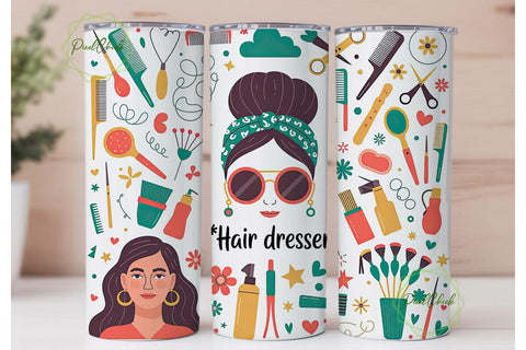 Hairdresser Tumbler Wrap Design Sublimation PixelChick 