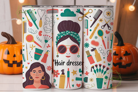 Hairdresser Tumbler Wrap Design Sublimation PixelChick 