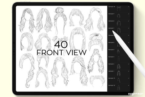 Hairstyles Procreate Stamps SVG SvgOcean 