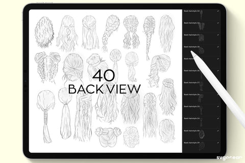 Hairstyles Procreate Stamps SVG SvgOcean 