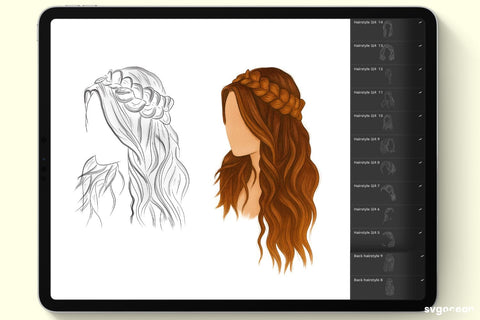Hairstyles Procreate Stamps SVG SvgOcean 
