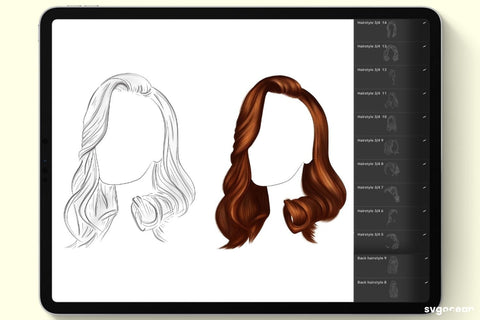 Hairstyles Procreate Stamps SVG SvgOcean 