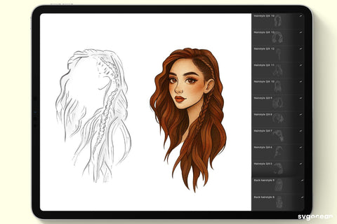 Hairstyles Procreate Stamps SVG SvgOcean 