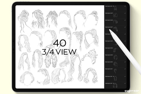 Hairstyles Procreate Stamps SVG SvgOcean 