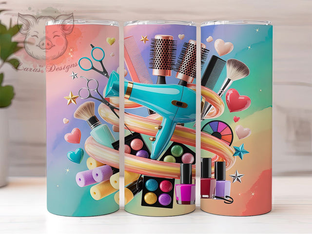 Hairstylist Beauty Glam Salon 20oz Tumbler, Beauty Salon, Watercolor Design, Fashion Glam, Luxury Beauty, 20oz Tumbler Wrap, Sublimation PNG Sublimation Lara' s Designs 