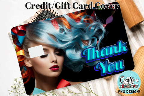 Hairstylist Png File, Custom Credit Card Skin Sublimation Crafty Mama Studios 