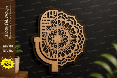 Half Floral Mandala Laser Cut SVG Design SVG Regulrcrative 