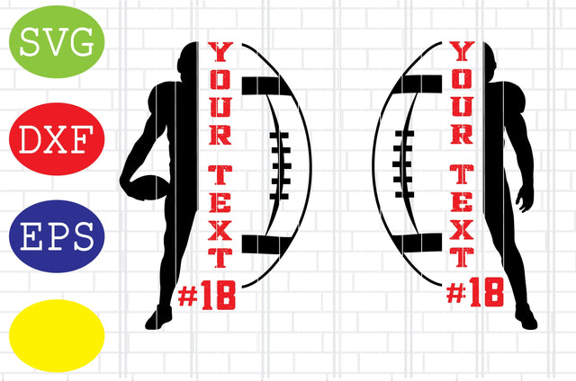 Half Football Half Player Svg, Football American Svg, Football Silhouette, Football Cut Files, Football Season Svg, Jpg, Eps, Dxf Files SVG DigitalSvgFiles 