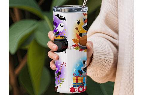 HalloThanksMas 20oz Tumbler Wrap Sublimation DesignSVG 