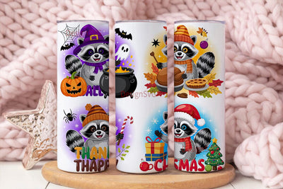 HalloThanksMas 20oz Tumbler Wrap Sublimation DesignSVG 