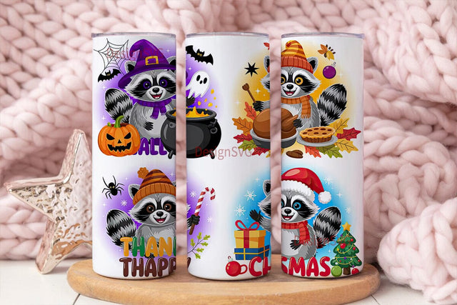 HalloThanksMas 20oz Tumbler Wrap Sublimation DesignSVG 