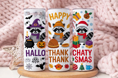 HalloThanksMas 20oz Tumbler Wrap Sublimation DesignSVG 
