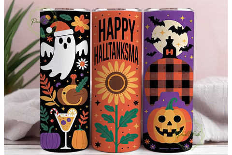 Hallothanksmas Tumbler Wrap PNG Sublimation PixelChick 