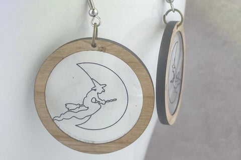 Halloween 2-Design Earrings Laser SVG File SVG Crafting With Brenna 