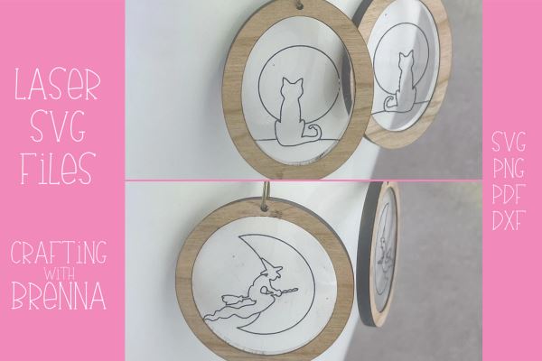 Halloween 2-Design Earrings Laser SVG File SVG Crafting With Brenna 