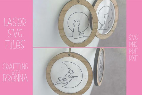 Halloween 2-Design Earrings Laser SVG File SVG Crafting With Brenna 