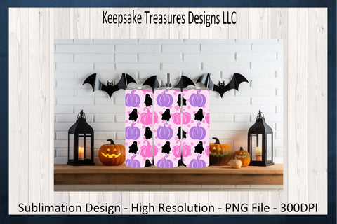 Halloween 20oz Straight Tumbler Wrap, Car Coaster Set, Sublimation PNG, Digital Download Sublimation Keepsake Treasures Designs LLC. 