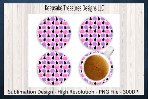 Halloween 20oz Straight Tumbler Wrap, Car Coaster Set, Sublimation PNG, Digital Download Sublimation Keepsake Treasures Designs LLC. 