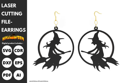 Halloween 3 item Earrings | paper cut | svg laser Glowforge SVG tofigh4lang 