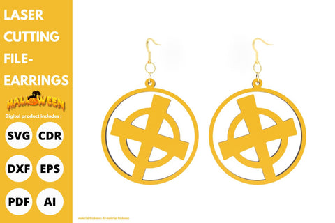 Halloween 3 item Earrings | paper cut | svg laser Glowforge SVG tofigh4lang 