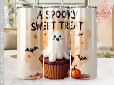 Halloween A Spooky Sweet Treat Tumbler Wrap PNG Sublimation Luvleigh Digitals 