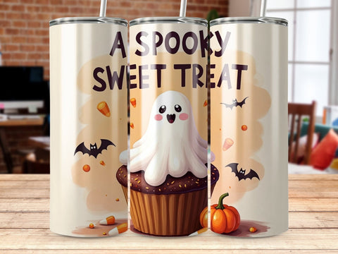 Halloween A Spooky Sweet Treat Tumbler Wrap PNG Sublimation Luvleigh Digitals 