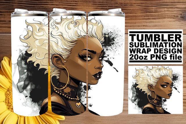 Halloween African American Woman Design for Tumblers Sublimation afrosvg 