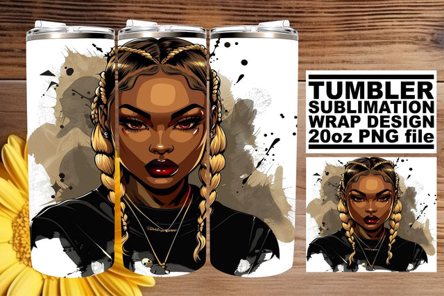 Halloween Afro American Woman Tumbler Sublimation Wrap Sublimation afrosvg 