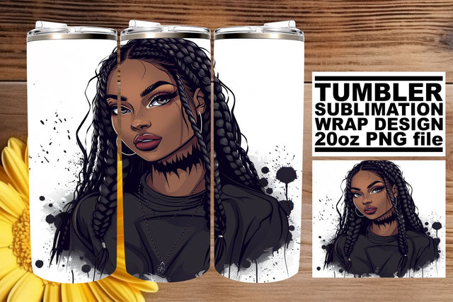 Halloween Afro American Woman Tumbler Sublimation Wrap Sublimation afrosvg 