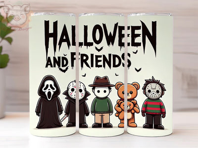 Halloween and Friends 20oz Tumbler Png, Straight & Tapered Tumbler Png, Funny Halloween Tumbler Png, Digital Download PNG Sublimation Lara' s Designs 