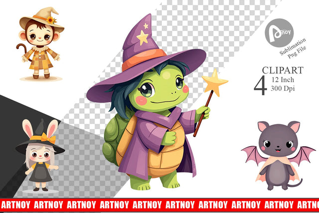 Halloween Animals Clipart Sublimation artnoy 