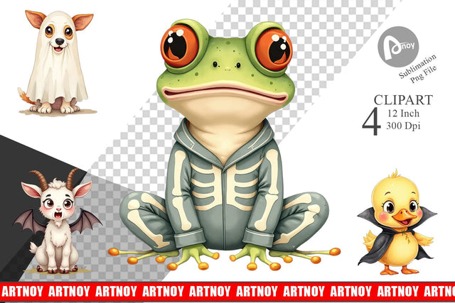 Halloween Animals Clipart Sublimation artnoy 