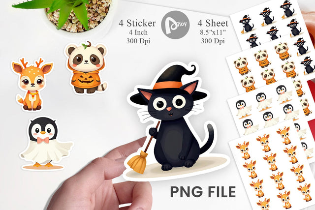 Halloween Animals Sticker Sublimation artnoy 