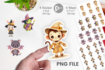 Halloween Animals Sticker Sublimation artnoy 