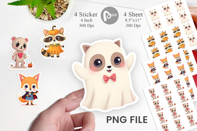 Halloween Animals Sticker Sublimation artnoy 
