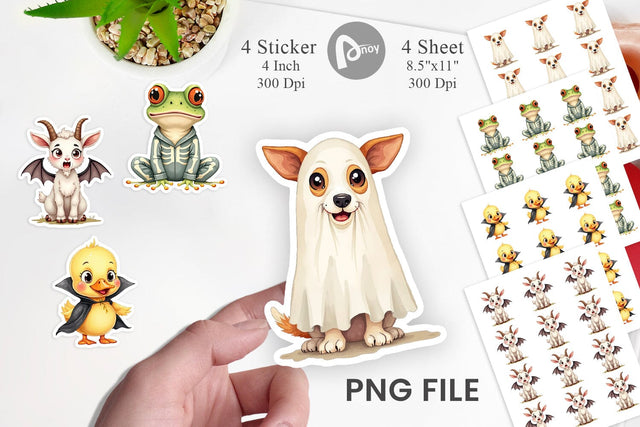 Halloween Animals Sticker Sublimation artnoy 