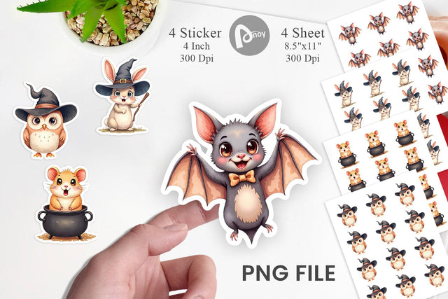 Halloween Animals Sticker Sublimation artnoy 