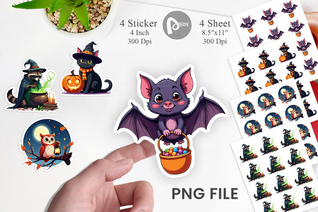 Halloween Animals Sticker Sublimation artnoy 