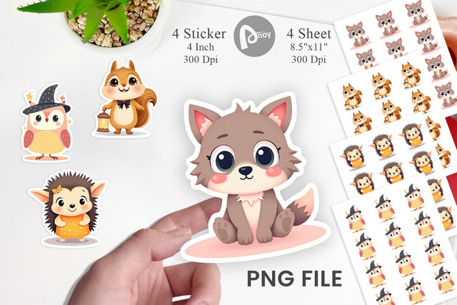 Halloween Animals Sticker Sublimation artnoy 