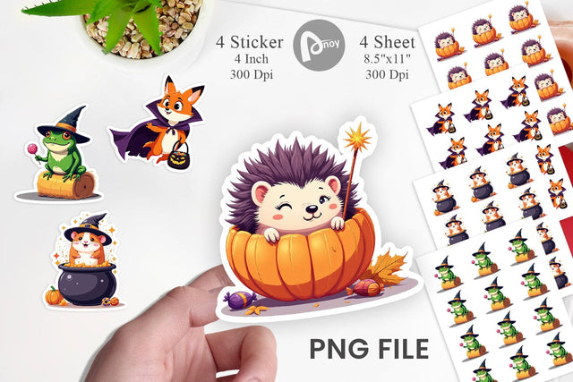 Halloween Animals Sticker Sublimation artnoy 
