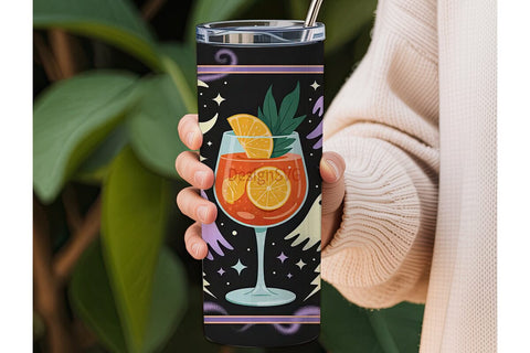 Halloween Aperol Spritz 20oz Tumbler Sublimation DesignSVG 
