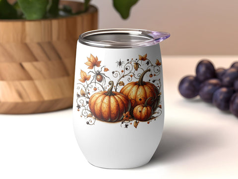 Halloween Autumn Pumpkins and Spider Sublimation PNG Sublimation Luvleigh Digitals 